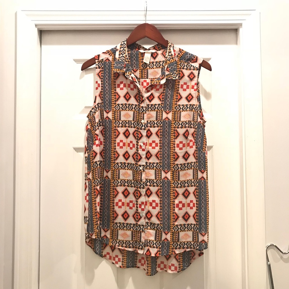 H&M south western sleeveless top